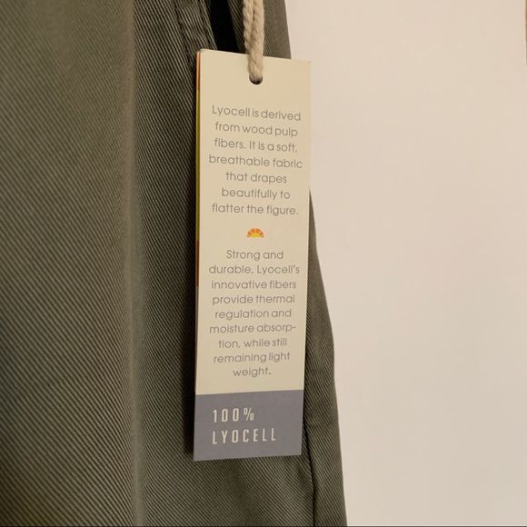 C&C California Loose Leg Size S Green Pants Elastic Waist Wide Frayed Hem Small - Picture 10 of 10